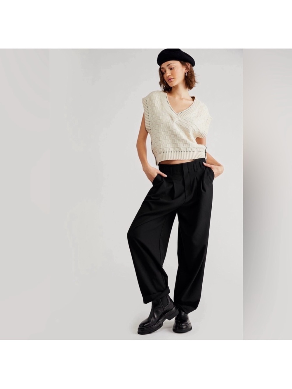 free people calla linen blend trousers